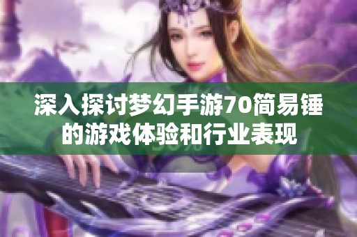 深入探讨梦幻手游70简易锤的游戏体验和行业表现